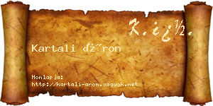 Kartali Áron névjegykártya